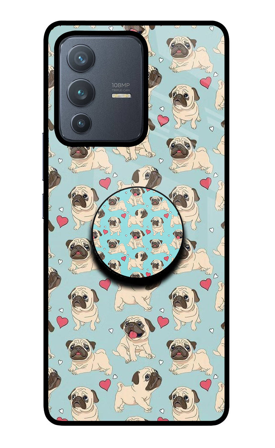 Pug Dog Vivo V23 Pro 5G Pop Case, Glass case