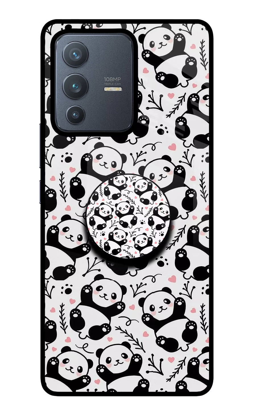 Cute Panda Vivo V23 Pro 5G Pop Case, Glass case