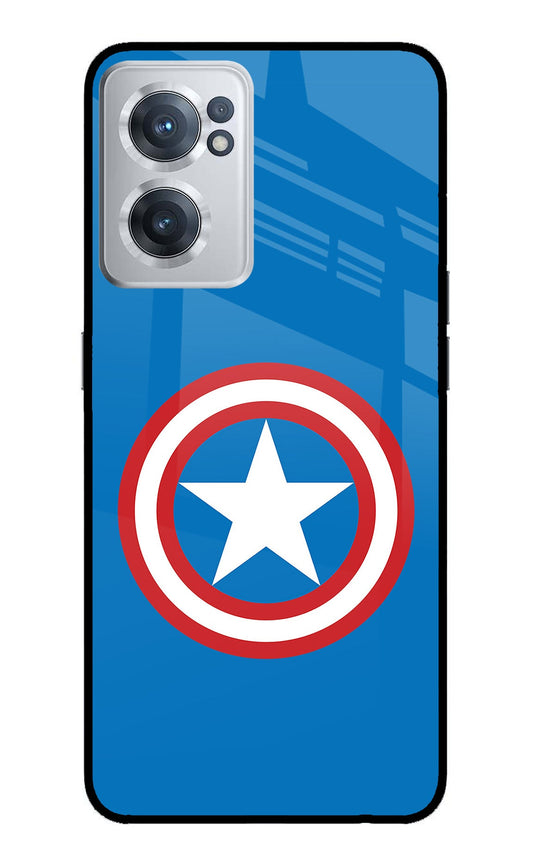Captain America Logo OnePlus Nord CE 2 5G Glass Case