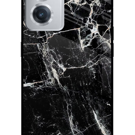Black Marble Texture OnePlus Nord CE 2 5G Glass Case