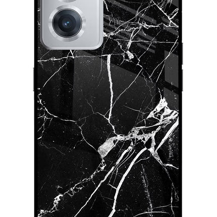 Black Marble Pattern OnePlus Nord CE 2 5G Glass Case
