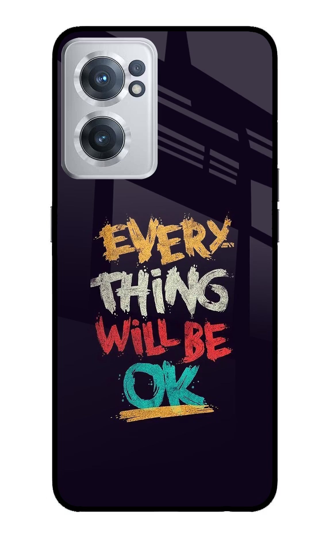 Everything Will Be Ok OnePlus Nord CE 2 5G Glass Case Back Cover by Casekaro