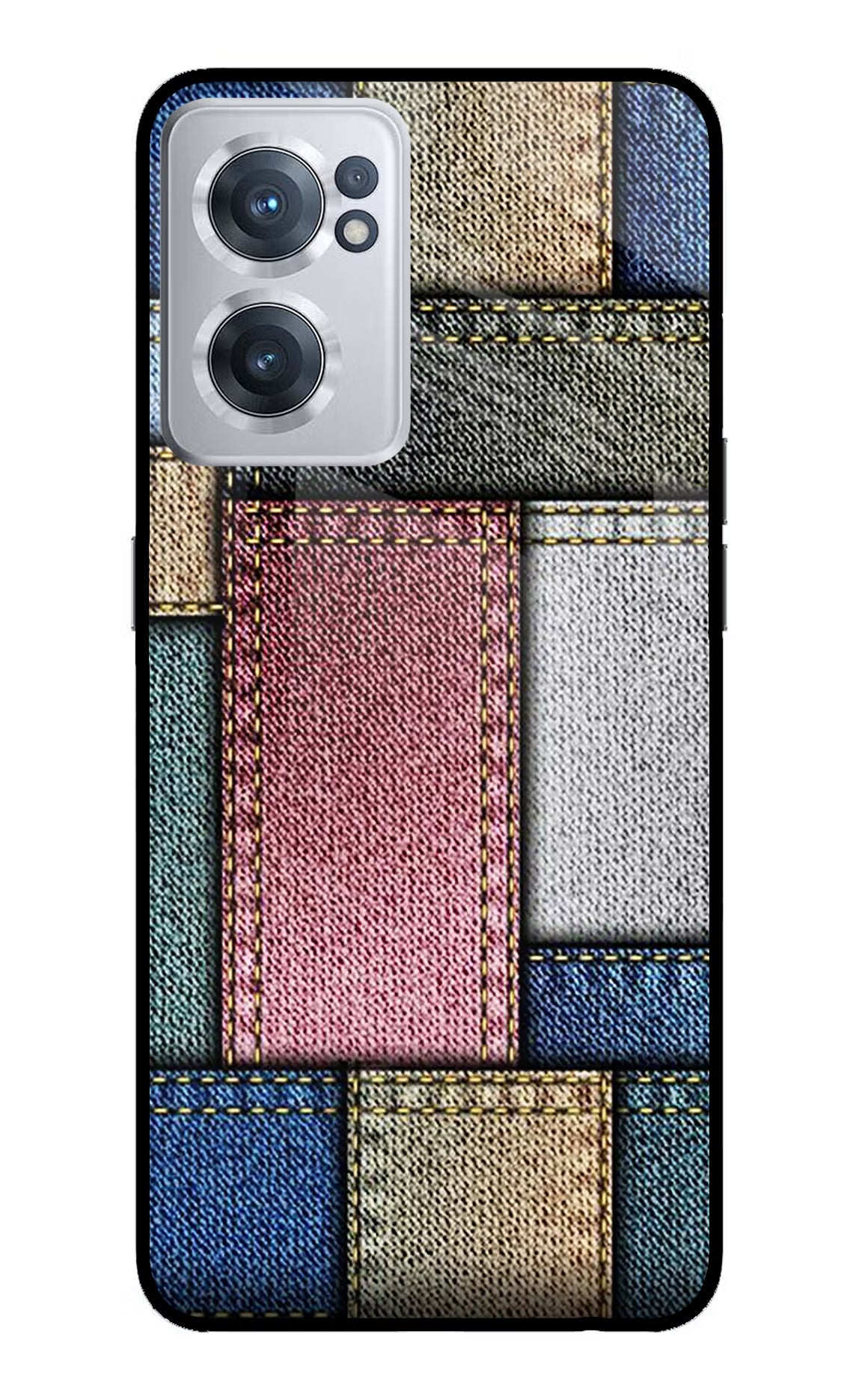Multicolor Jeans OnePlus Nord CE 2 5G Glass Case Back Cover by Casekaro