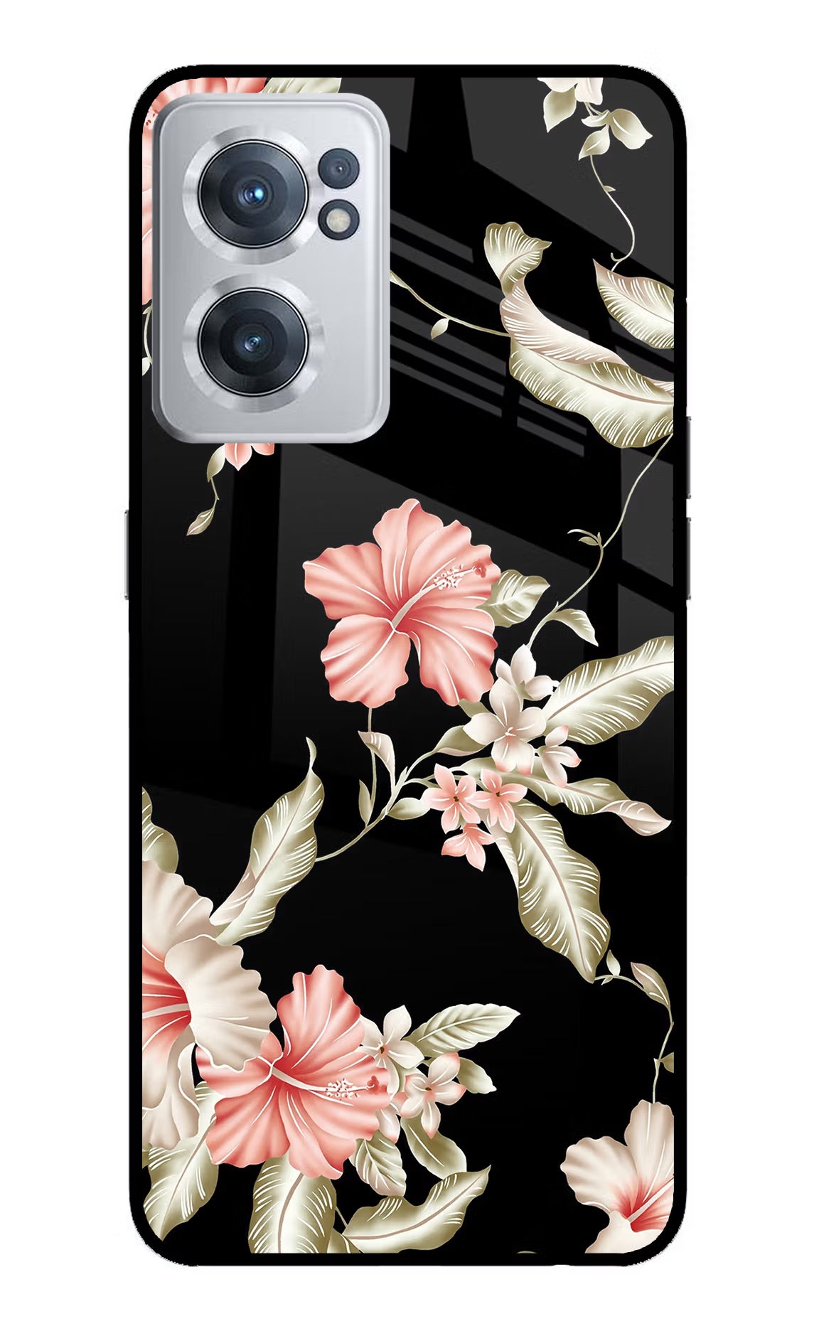 Flowers OnePlus Nord CE 2 5G Glass Case Back Cover by Casekaro