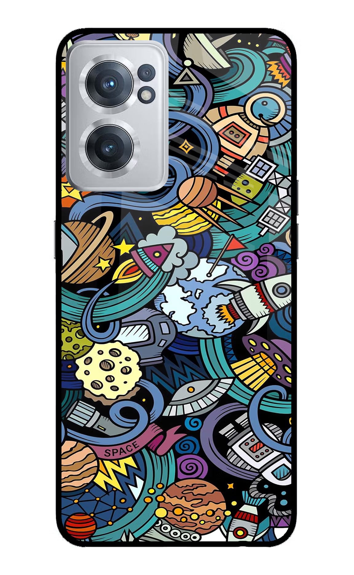 Space Abstract OnePlus Nord CE 2 5G Glass Case Back Cover by Casekaro