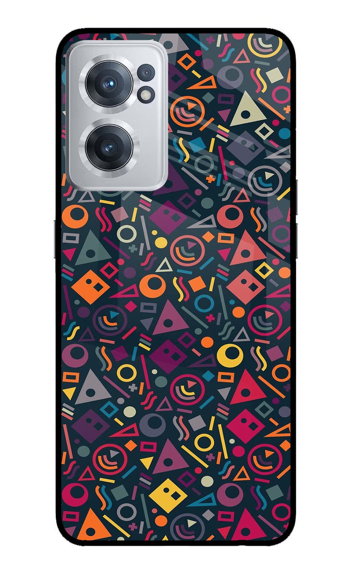 Geometric Abstract OnePlus Nord CE 2 5G Glass Case Back Cover by Casekaro