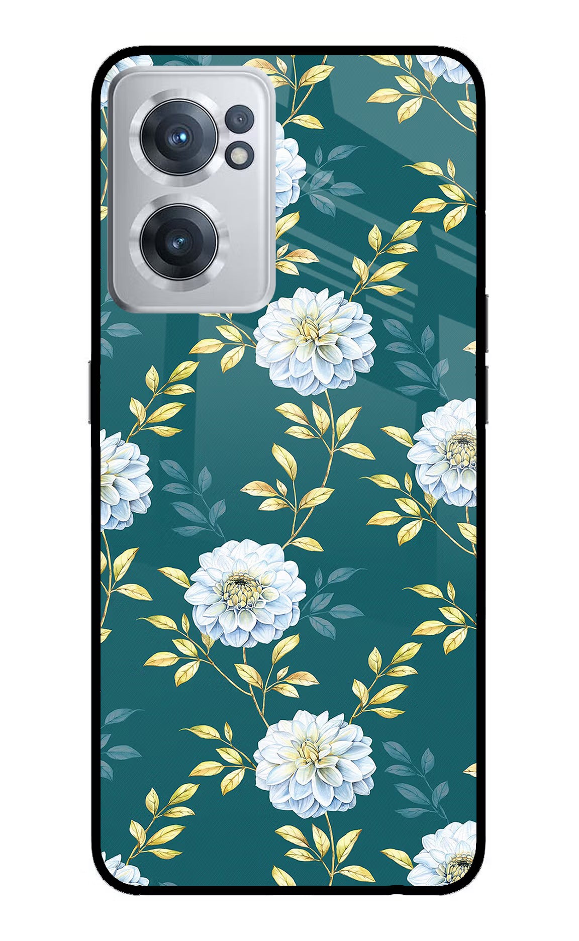 Flowers OnePlus Nord CE 2 5G Glass Case Back Cover by Casekaro