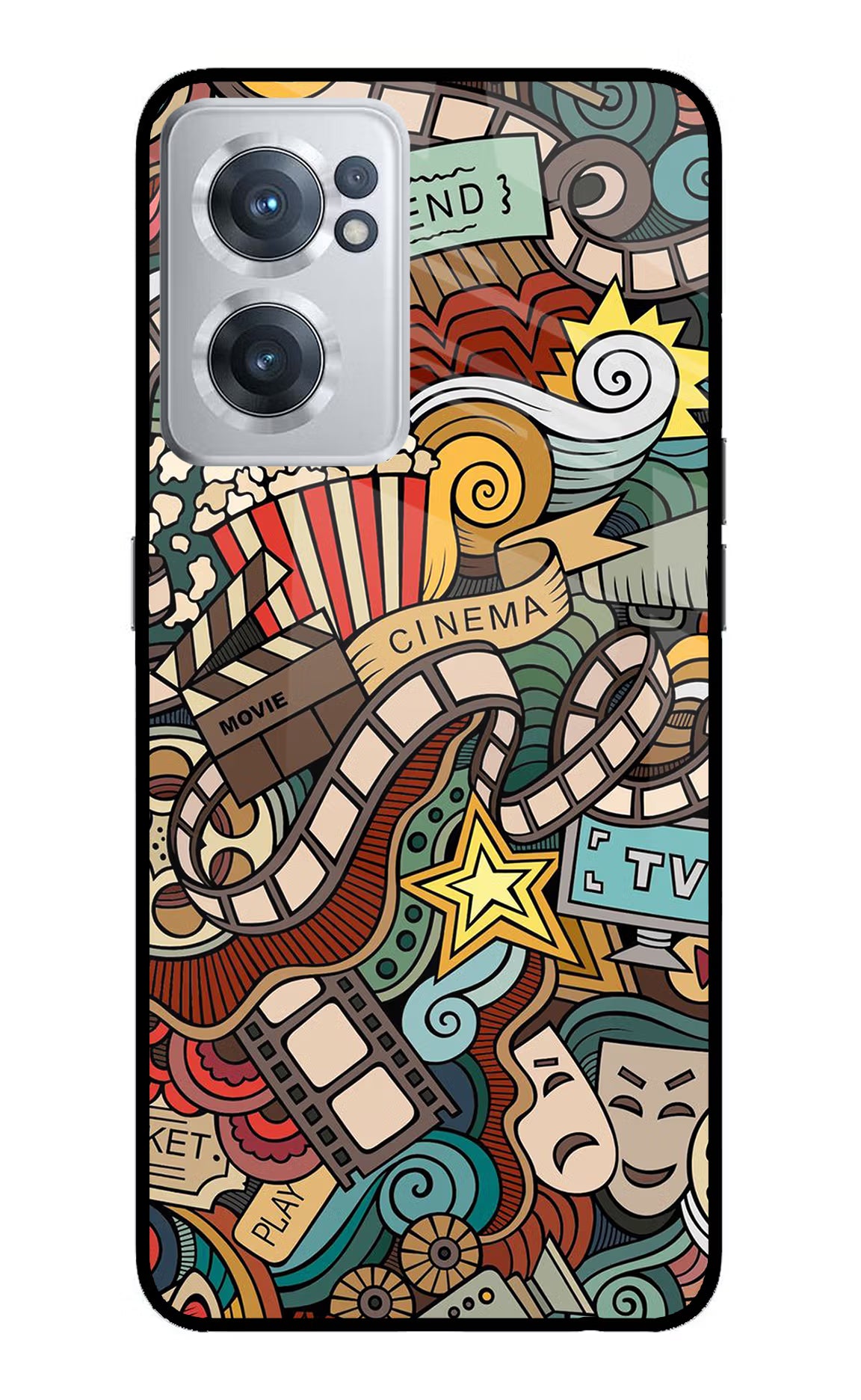 Cinema Abstract OnePlus Nord CE 2 5G Glass Case Back Cover by Casekaro