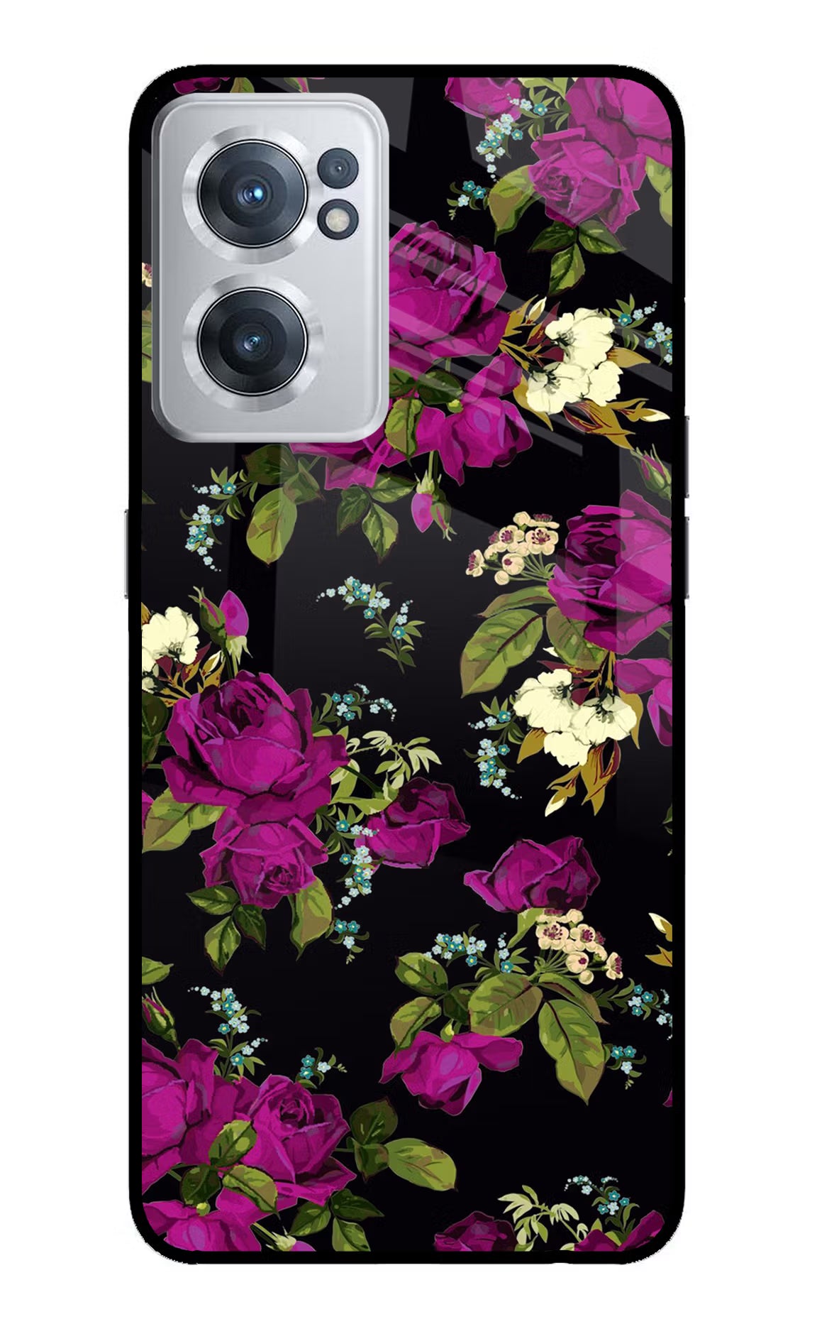 Flowers OnePlus Nord CE 2 5G Glass Case Back Cover by Casekaro