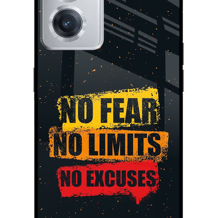 No Fear No Limits No Excuse OnePlus Nord CE 2 5G Glass Case