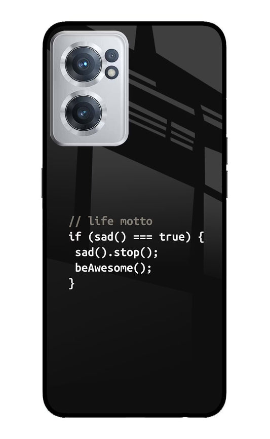Life Motto Code OnePlus Nord CE 2 5G Glass Case