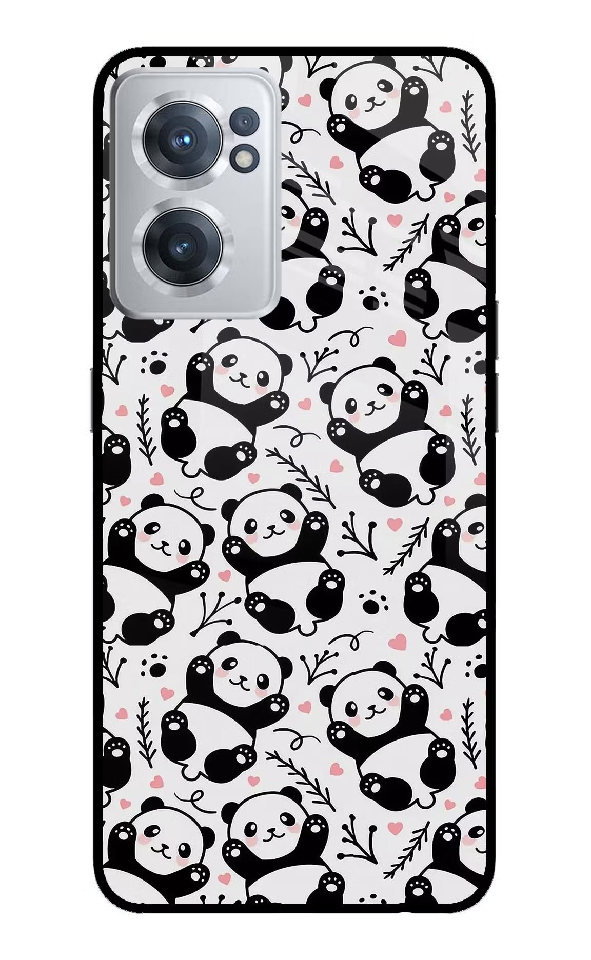 Cute Panda OnePlus Nord CE 2 5G Glass Case Back Cover by Casekaro
