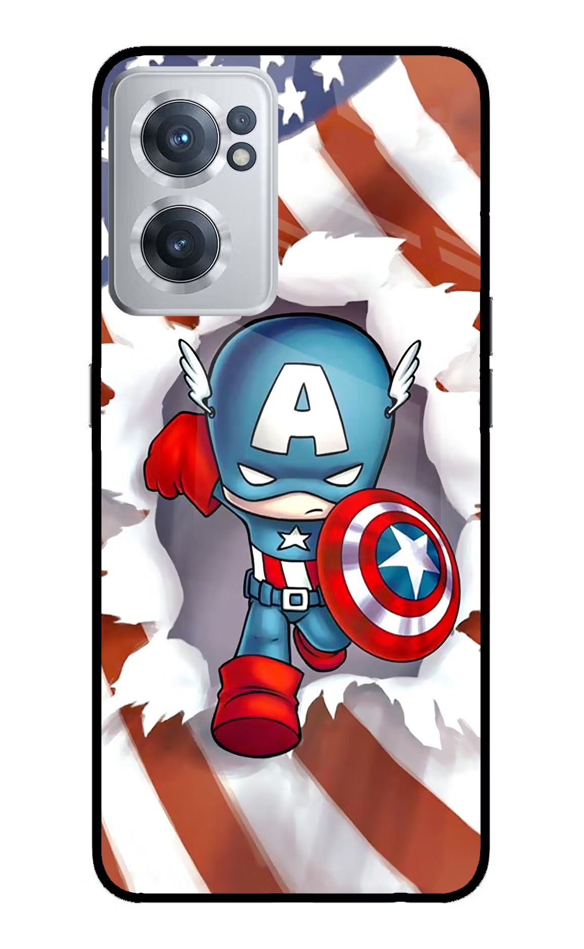 Captain America OnePlus Nord CE 2 5G Glass Case Back Cover by Casekaro