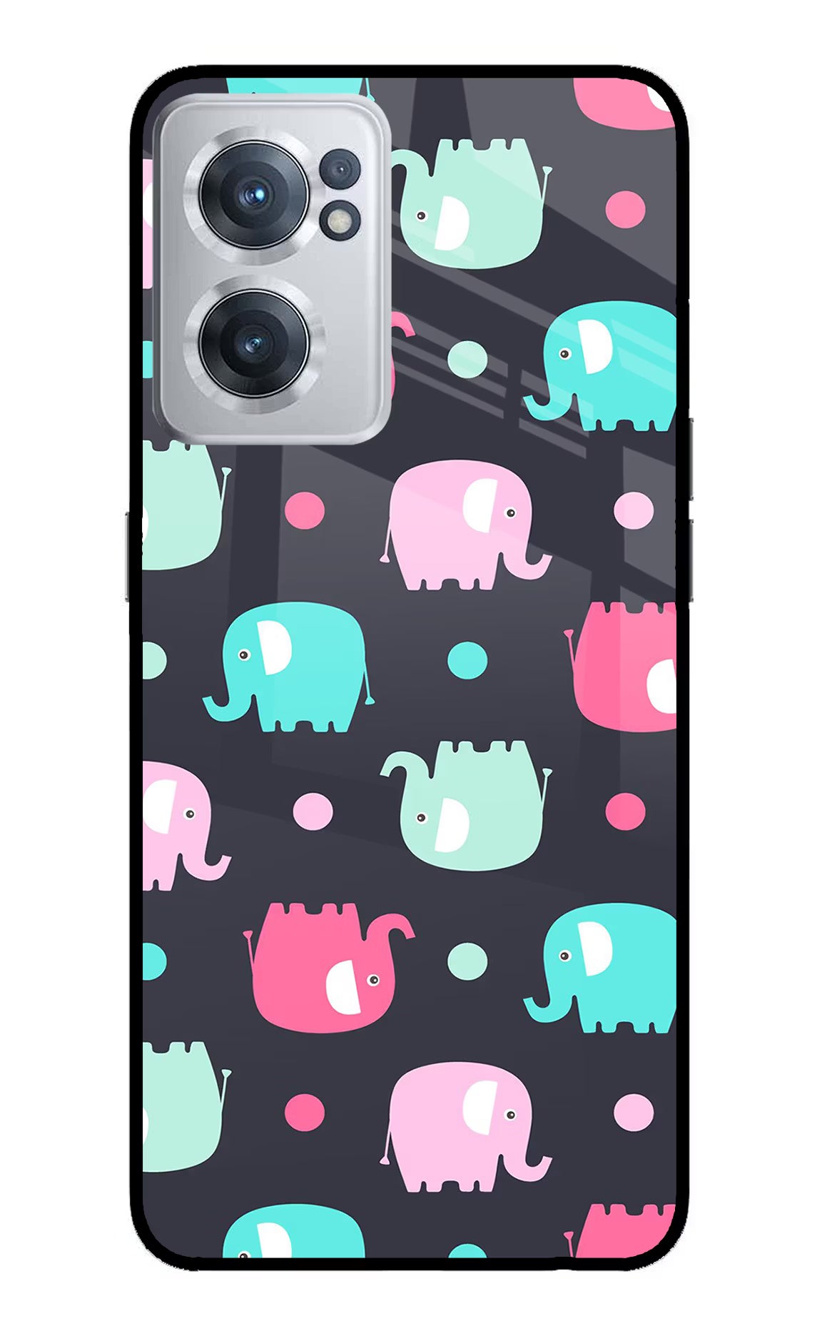 Elephants OnePlus Nord CE 2 5G Glass Case Back Cover by Casekaro