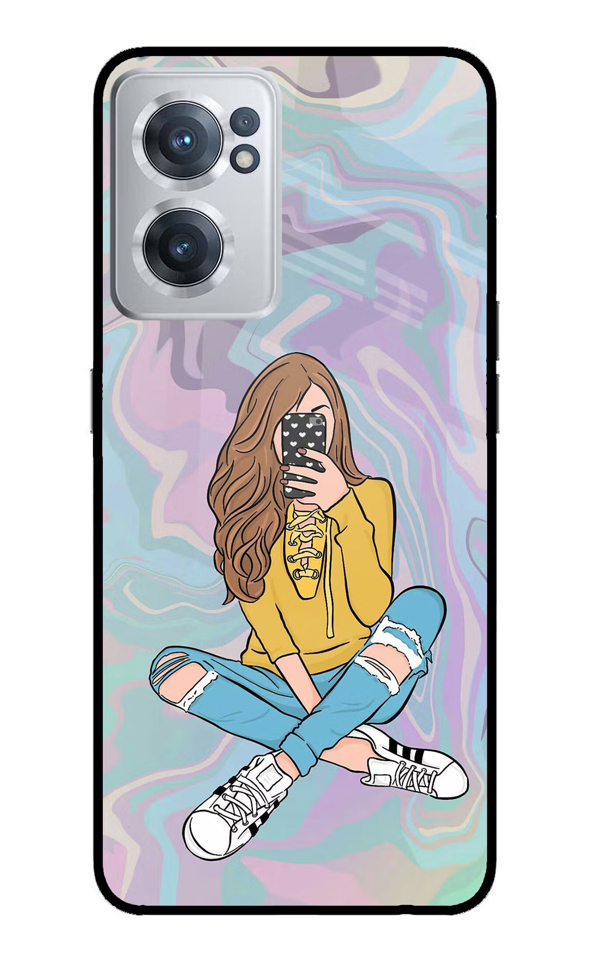 Selfie Girl OnePlus Nord CE 2 5G Glass Case Back Cover by Casekaro