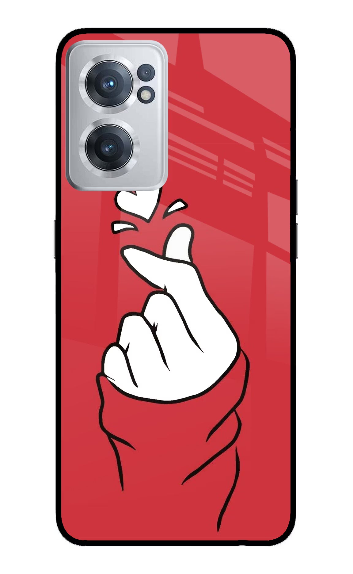 Korean Love Sign OnePlus Nord CE 2 5G Glass Case Back Cover by Casekaro