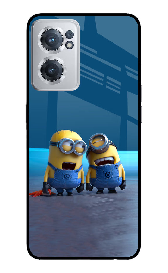 Minion Laughing OnePlus Nord CE 2 5G Glass Case Back Cover by Casekaro