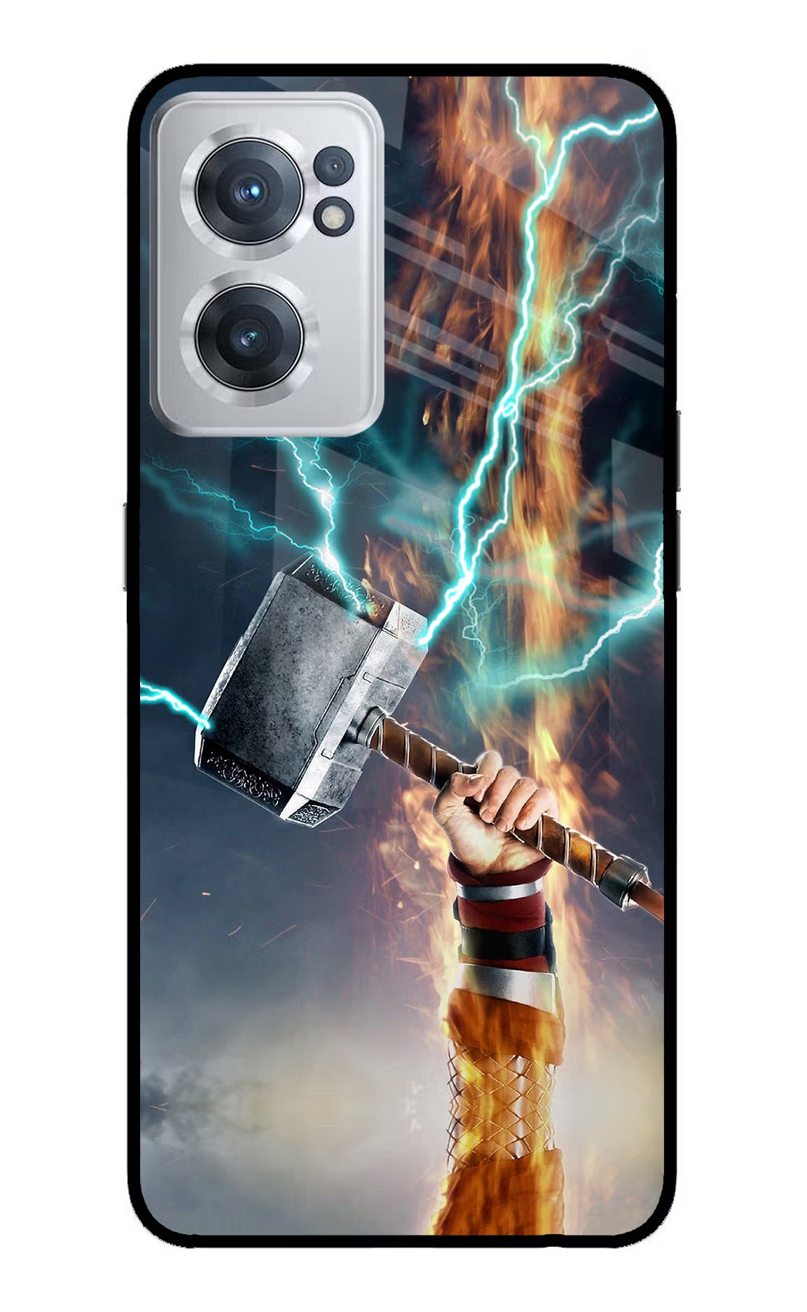 Thor Hammer Mjolnir OnePlus Nord CE 2 5G Glass Case Back Cover by Casekaro