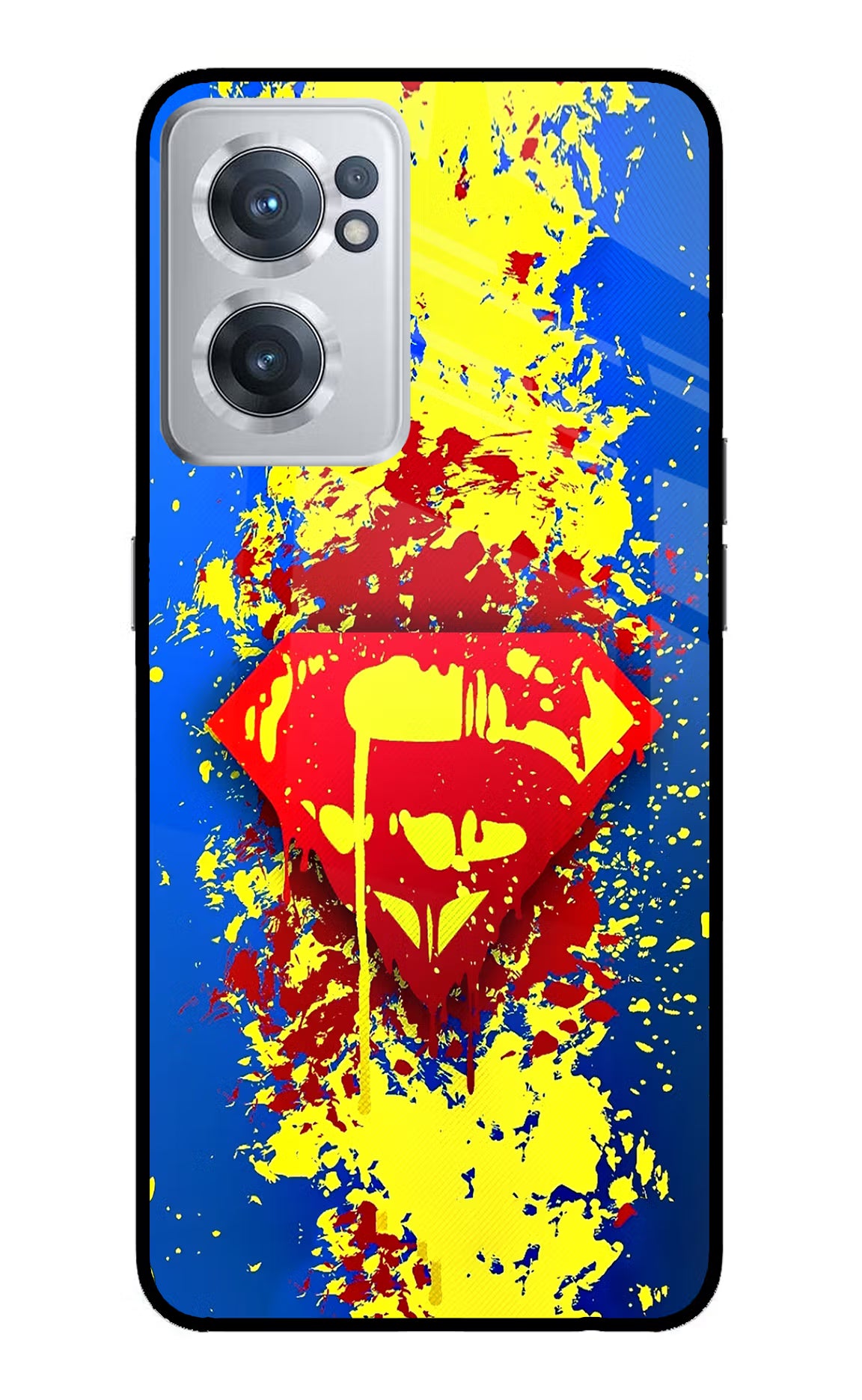 Superman logo OnePlus Nord CE 2 5G Glass Case Back Cover by Casekaro