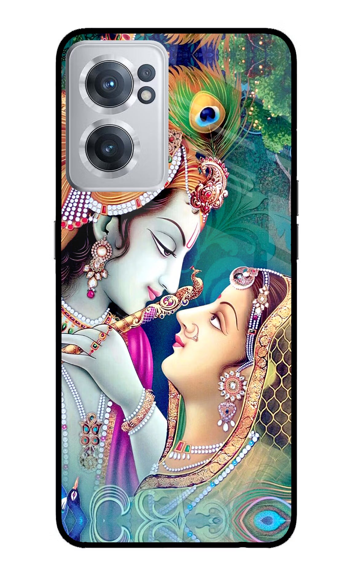 Lord Radha Krishna OnePlus Nord CE 2 5G Glass Case Back Cover by Casekaro