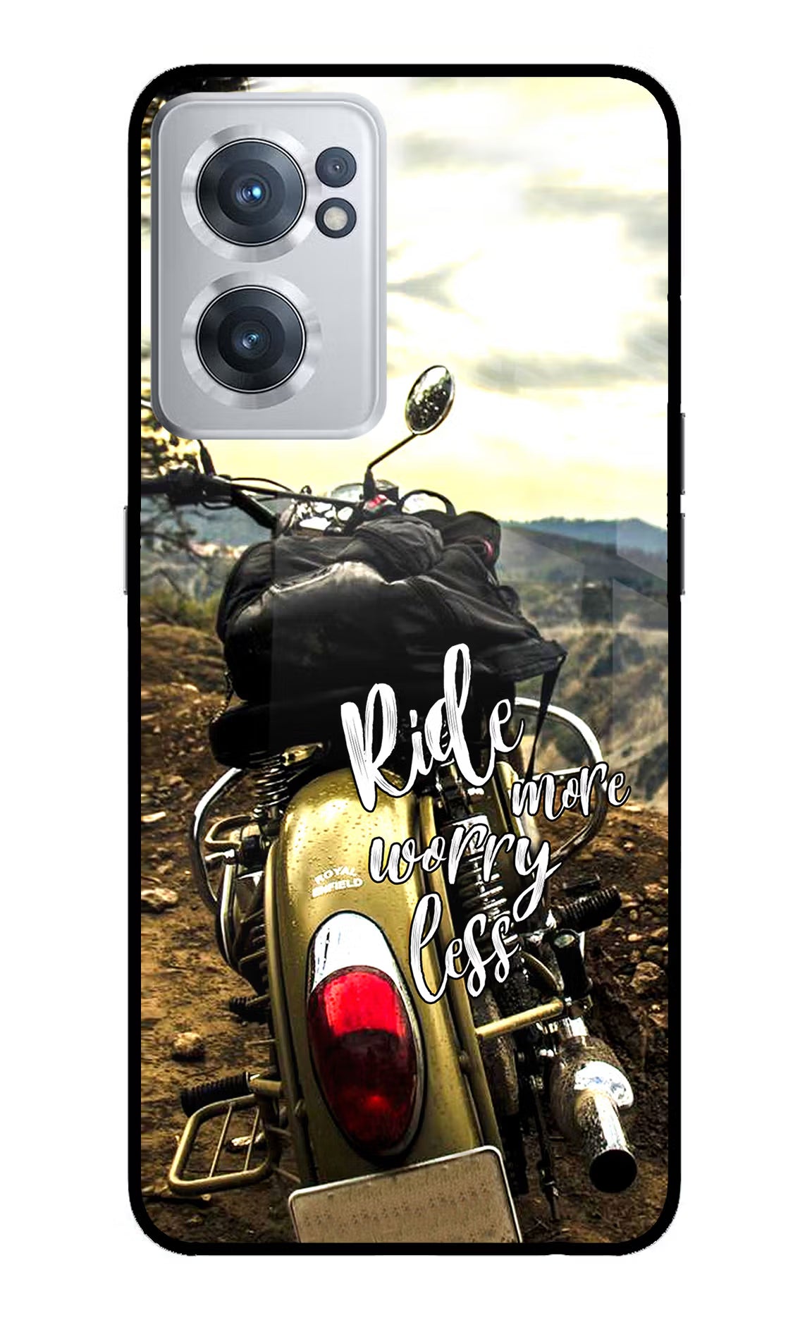 Ride More Worry Less OnePlus Nord CE 2 5G Glass Case Back Cover by Casekaro