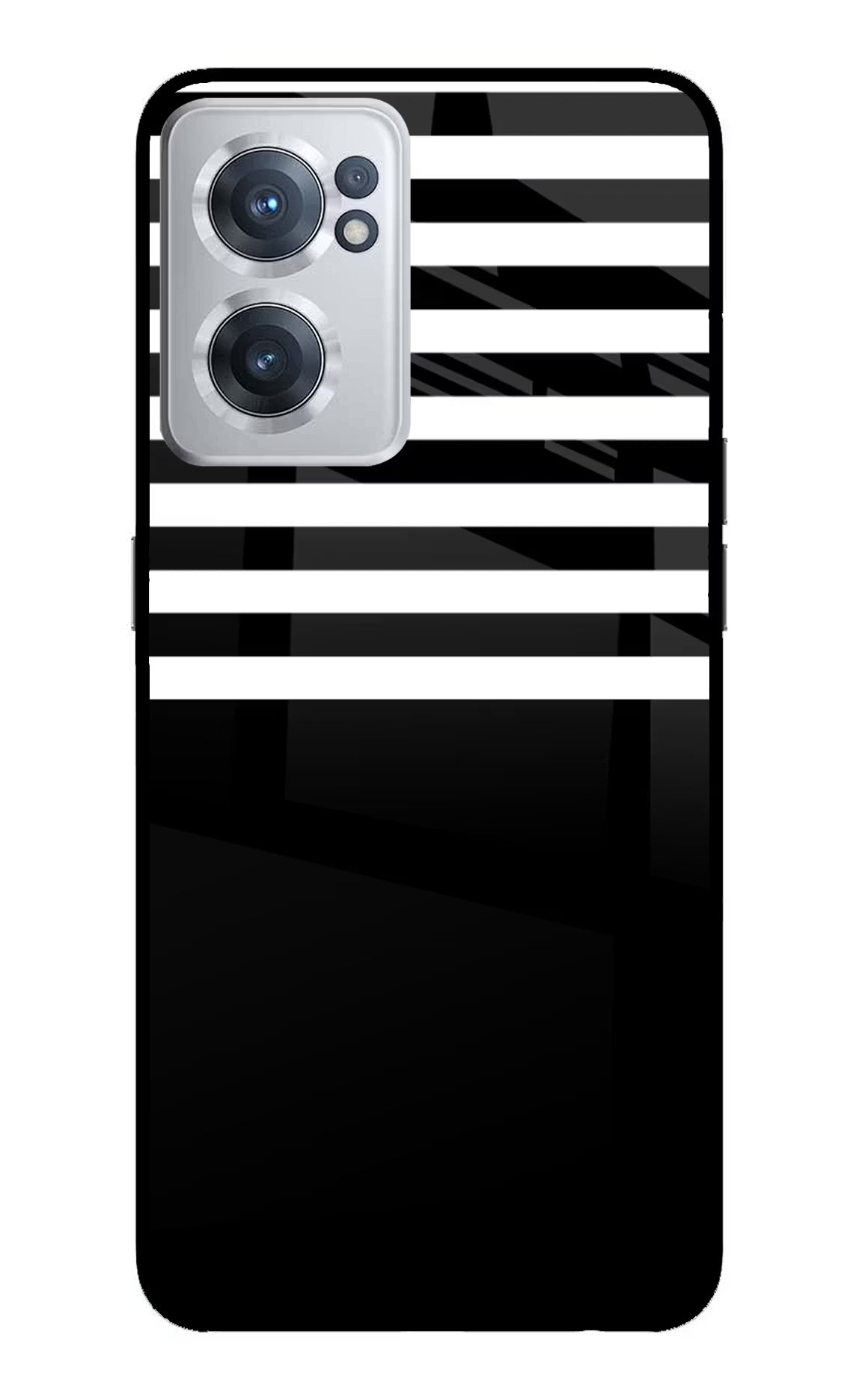 Black and White Print OnePlus Nord CE 2 5G Glass Case Back Cover by Casekaro