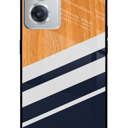 Blue and white wooden OnePlus Nord CE 2 5G Glass Case