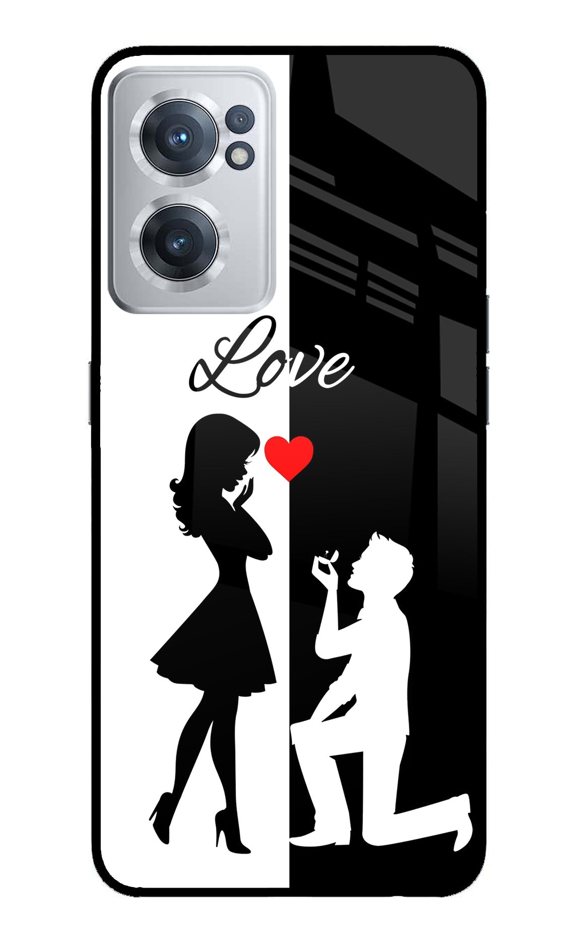 Love Propose Black And White OnePlus Nord CE 2 5G Back Cover