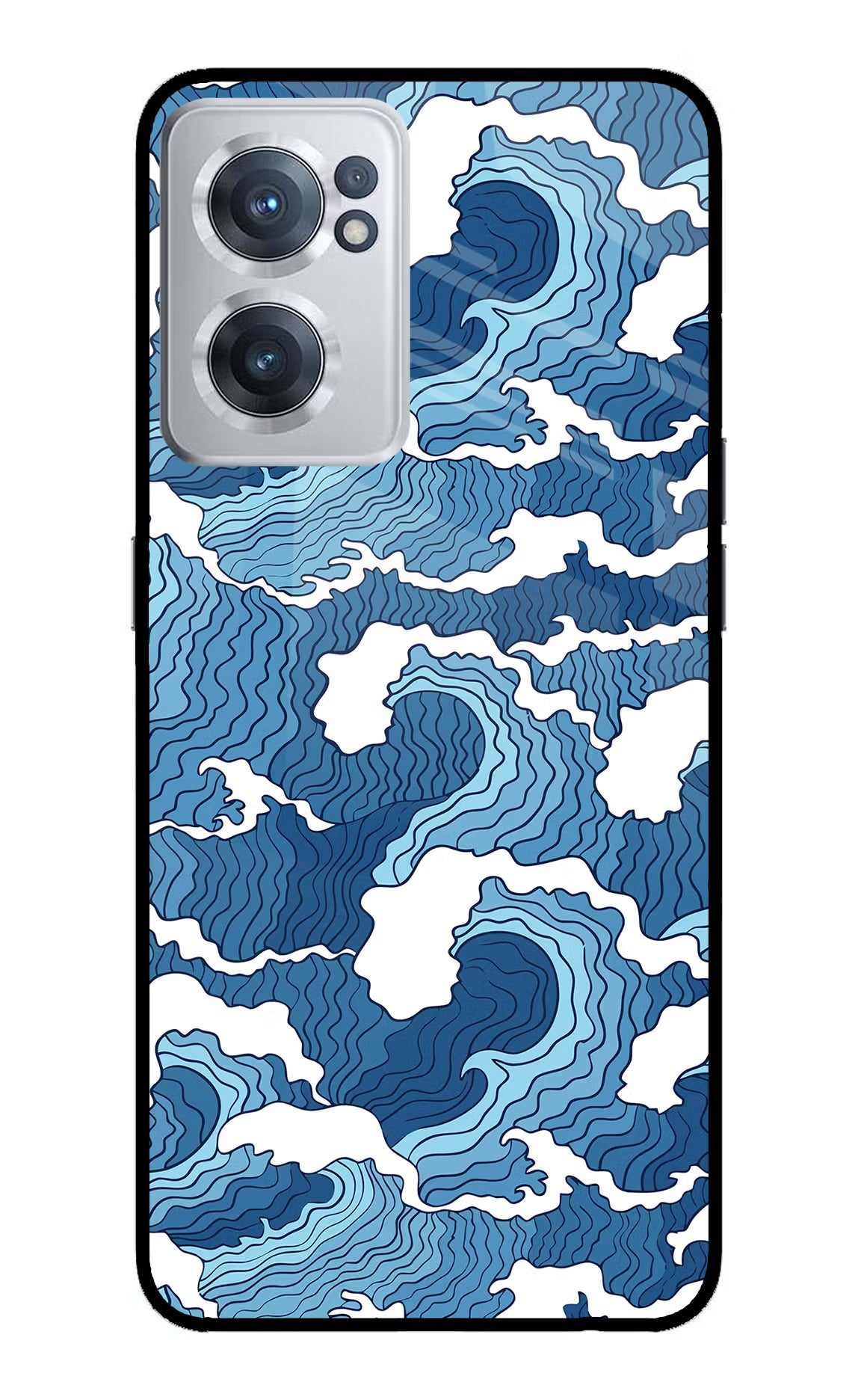 Blue Waves OnePlus Nord CE 2 5G Glass Case Back Cover by Casekaro