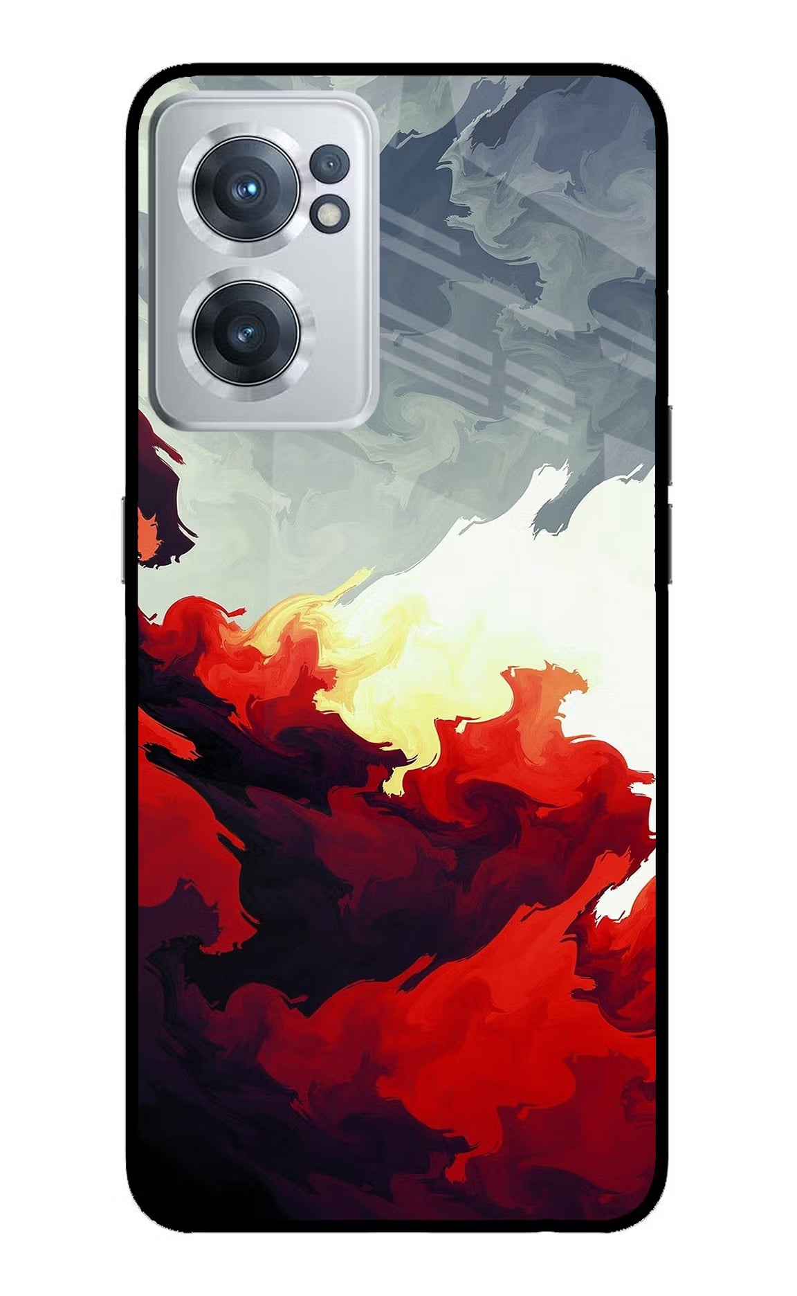 Fire Cloud OnePlus Nord CE 2 5G Glass Case Back Cover by Casekaro