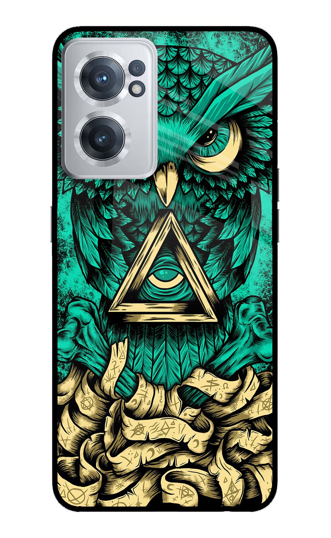 Green Owl OnePlus Nord CE 2 5G Glass Case Back Cover by Casekaro