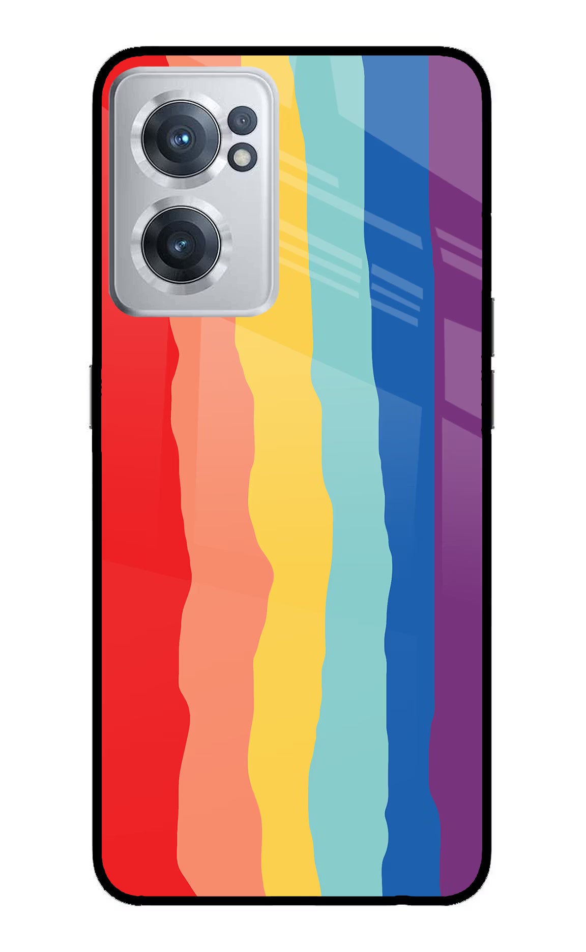 Rainbow OnePlus Nord CE 2 5G Glass Case Back Cover by Casekaro