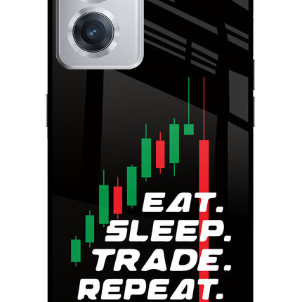 Eat Sleep Trade Repeat OnePlus Nord CE 2 5G Glass Case