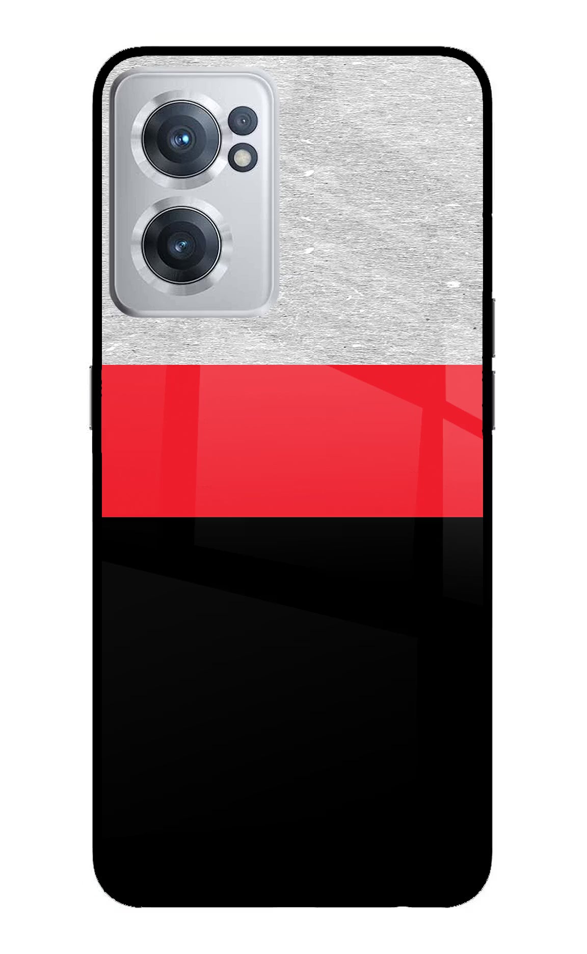 Tri Color Pattern OnePlus Nord CE 2 5G Glass Case Back Cover by Casekaro