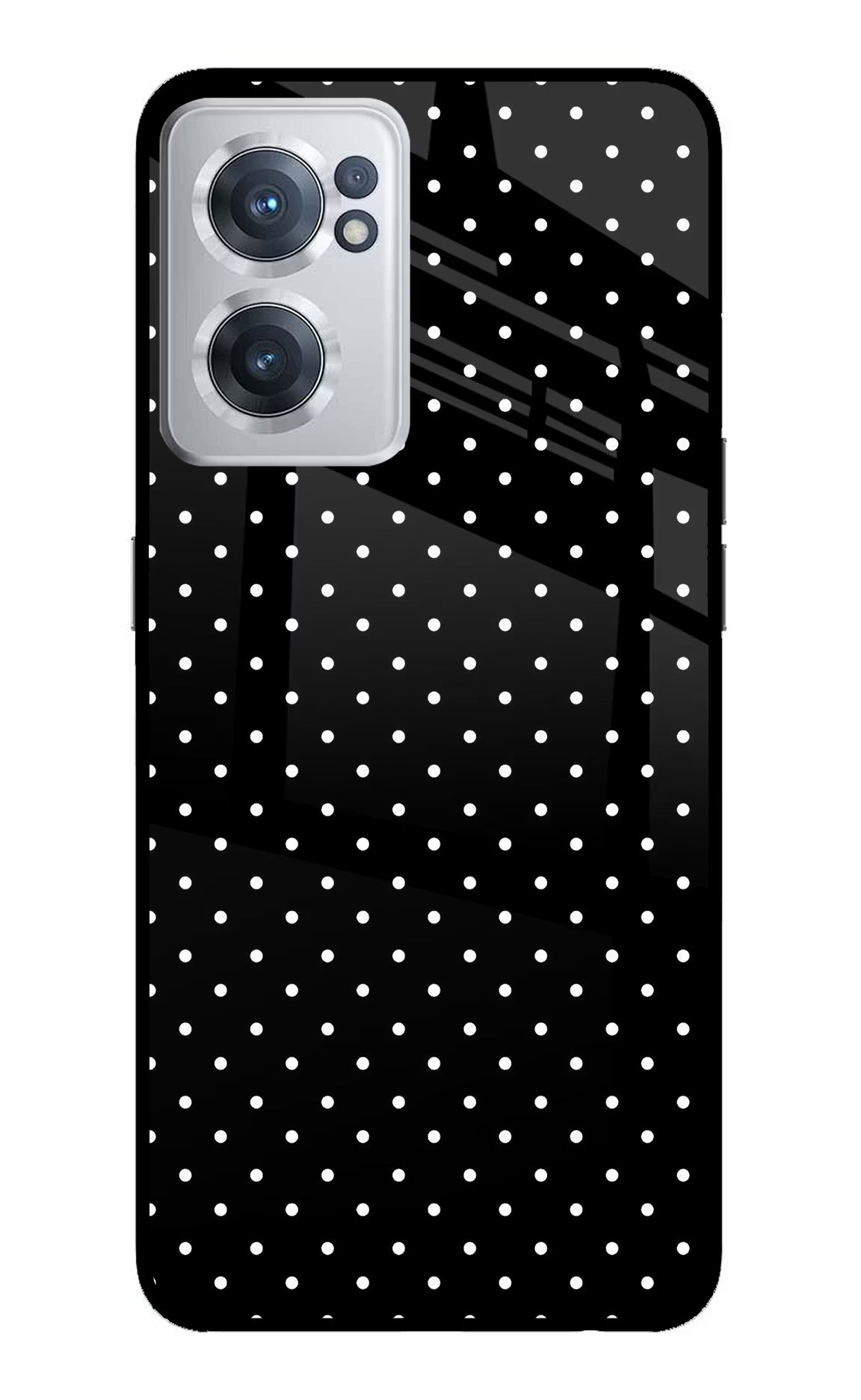 White Dots OnePlus Nord CE 2 5G Glass Case Back Cover by Casekaro