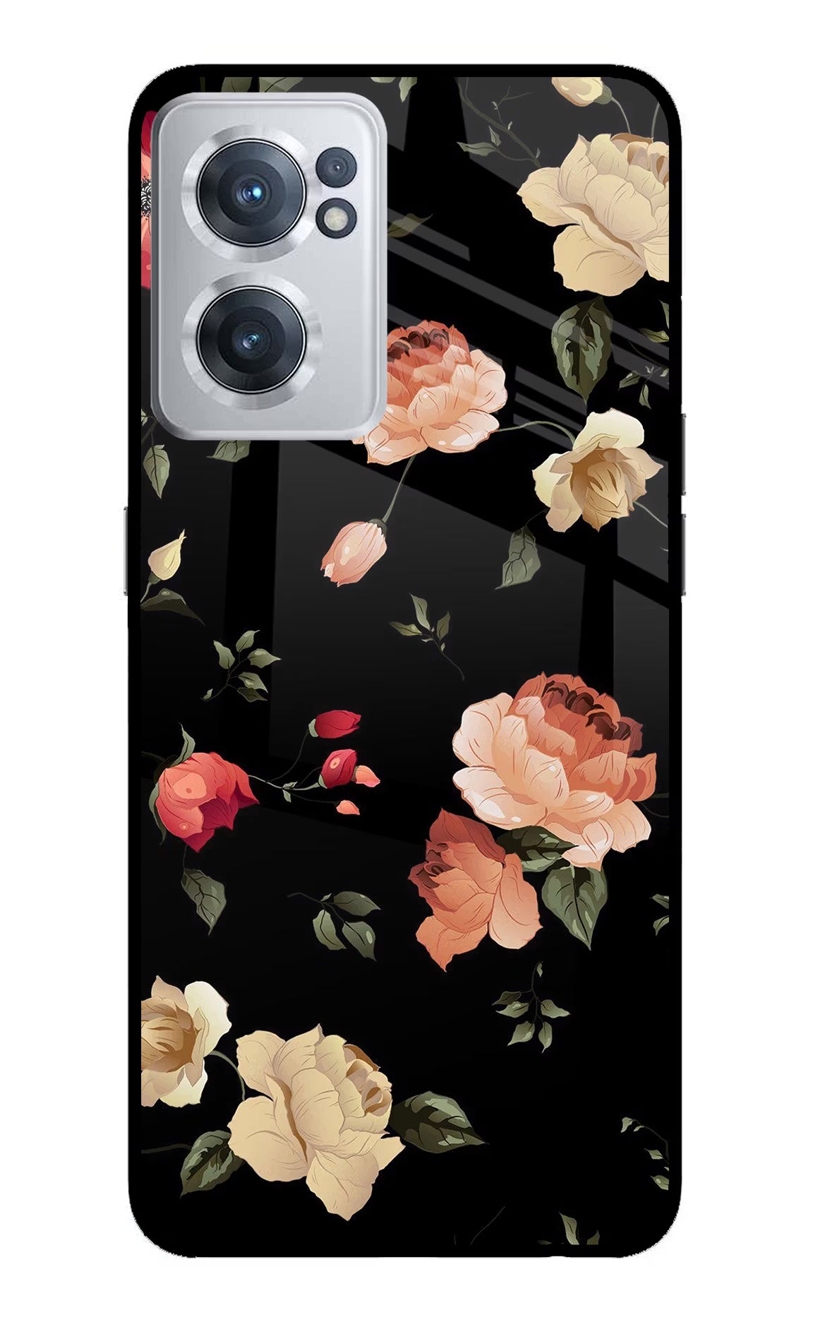 Flowers OnePlus Nord CE 2 5G Glass Case Back Cover by Casekaro