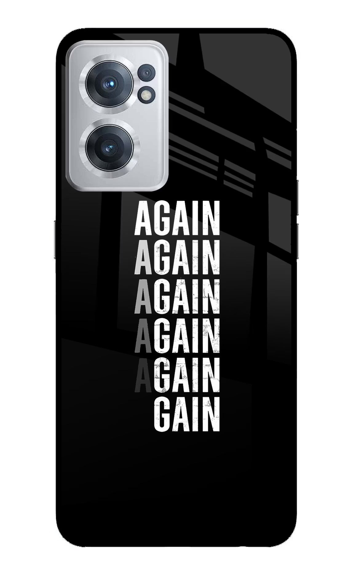 Again Again Gain OnePlus Nord CE 2 5G Glass Case Back Cover by Casekaro