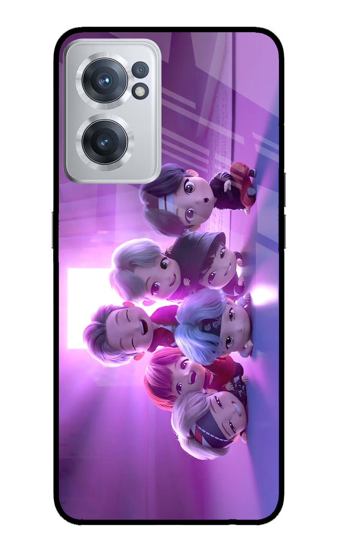 BTS Chibi OnePlus Nord CE 2 5G Glass Case Back Cover by Casekaro