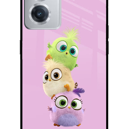 Cute Little Birds OnePlus Nord CE 2 5G Glass Case Back Cover by Casekaro