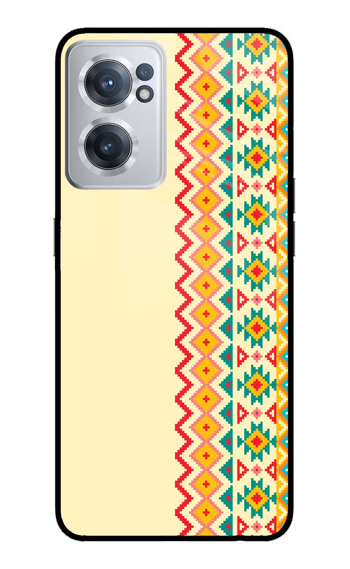 Ethnic Seamless OnePlus Nord CE 2 5G Glass Case Back Cover by Casekaro