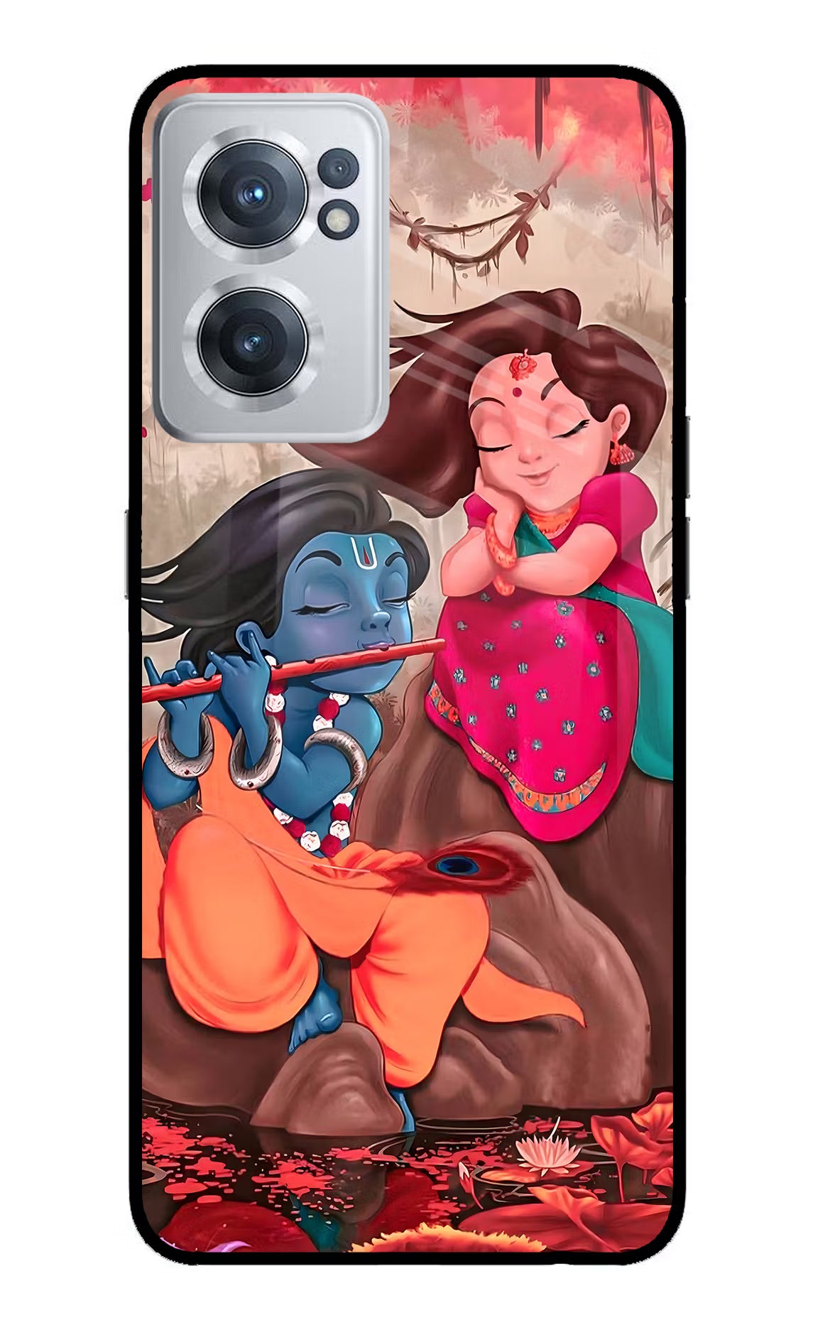 Radhe Krishna OnePlus Nord CE 2 5G Glass Case Back Cover by Casekaro