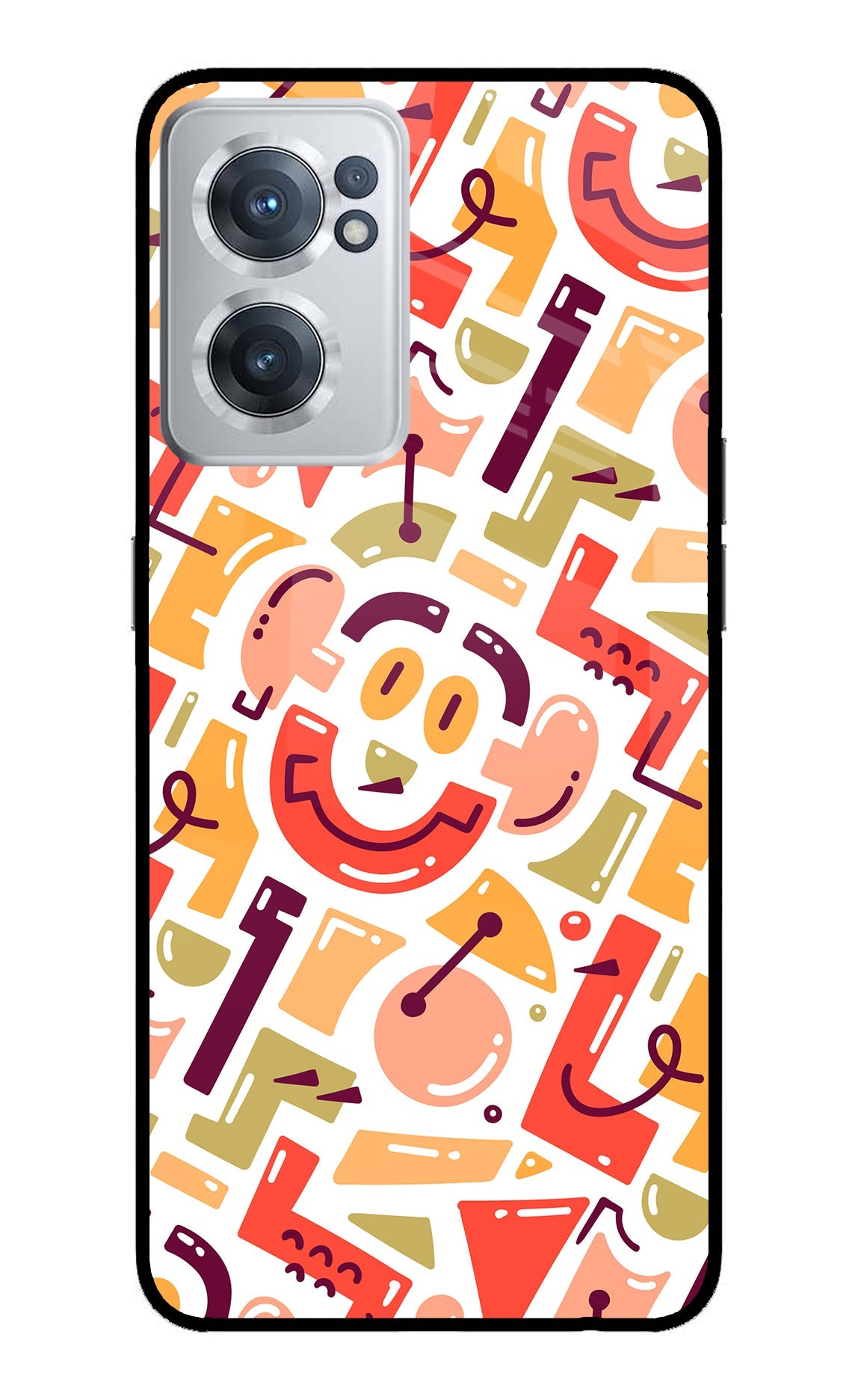 Doodle Pattern OnePlus Nord CE 2 5G Glass Case