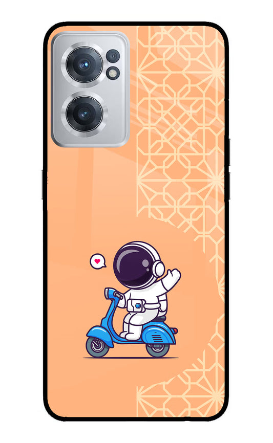 Cute Astronaut Riding OnePlus Nord CE 2 5G Glass Case