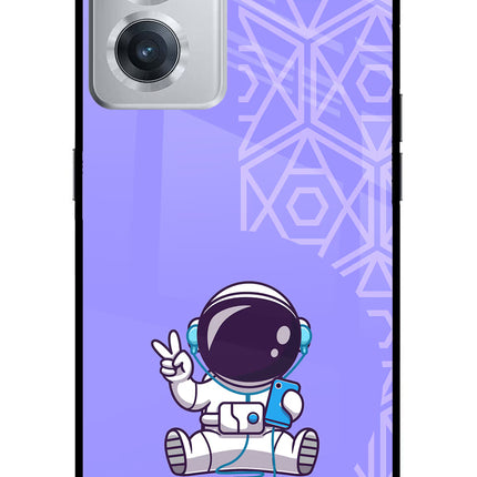 Cute Astronaut Chilling OnePlus Nord CE 2 5G Glass Case