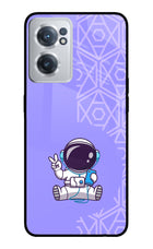Cute Astronaut Chilling OnePlus Nord CE 2 5G Glass Case