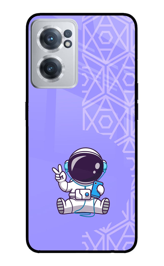 Cute Astronaut Chilling OnePlus Nord CE 2 5G Glass Case