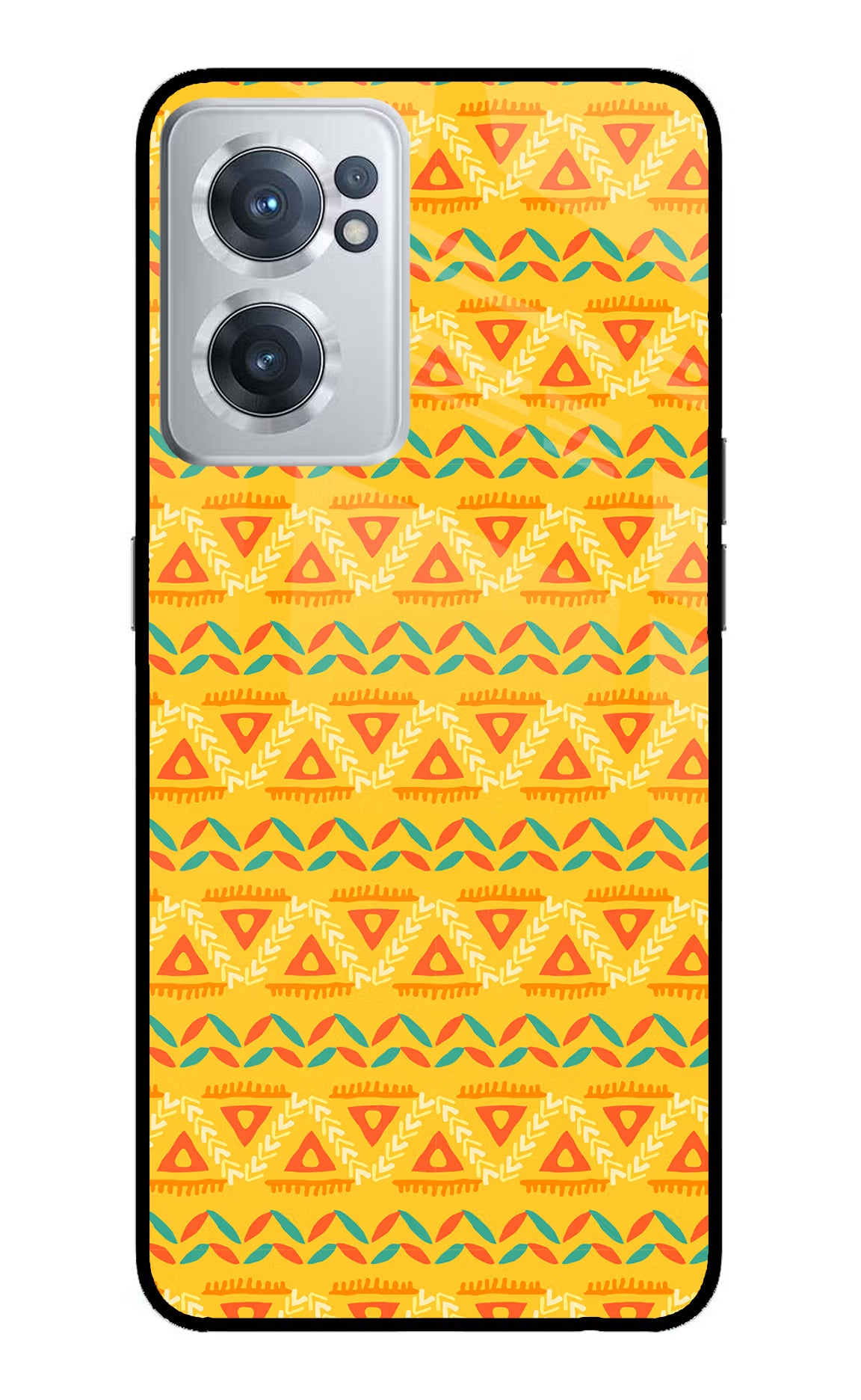 Tribal Pattern OnePlus Nord CE 2 5G Glass Case Back Cover by Casekaro
