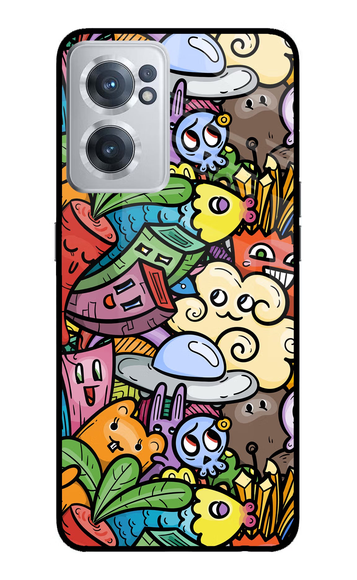 Veggie Doodle OnePlus Nord CE 2 5G Glass Case Back Cover by Casekaro
