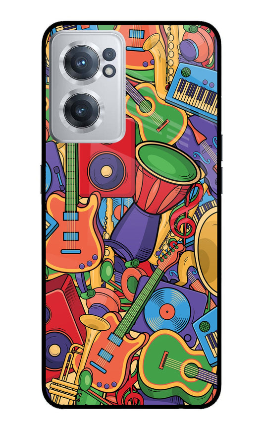 Music Instrument Doodle OnePlus Nord CE 2 5G Glass Case