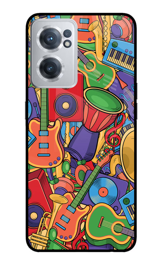 Music Instrument Doodle OnePlus Nord CE 2 5G Glass Case